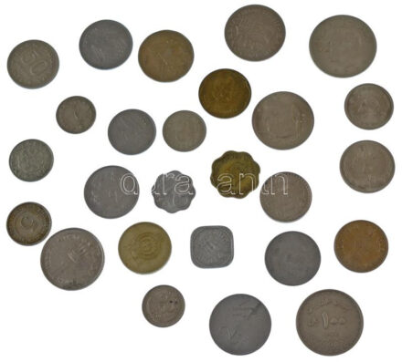 26 darabos tétel India, Irán, Sri Lanka, Indonézia érméi T:1--2- ph 26 pieces coin lot from India, Iran, Sri Lanka, Indonesia C:AU-VF edge error