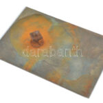 DN 'Balra néző női portré' egyoldalas bronz emlékplakett, hátoldalán rögzítőponttal (135x92mm) T:1- patina - Image 2