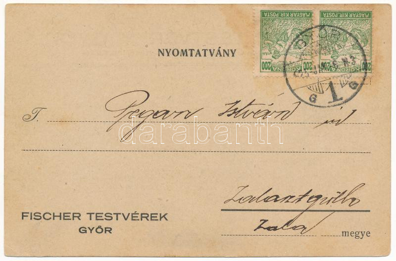 1925 Győr, Fischer Testvérek üzletének reklámja (EK) - Image 2