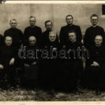 1950 Kecskemét, papok csoportképe ezüstmise alkalmából. photo
