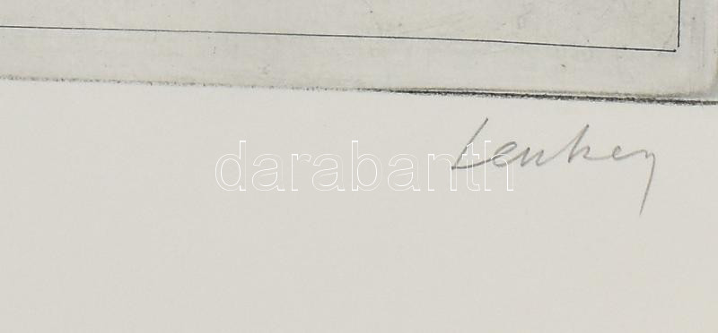 Lenkey Zoltán (1936-1983): Cházár András. Rézkarc, papír, jelzett, 40×29 cm - Image 2