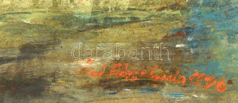 Őri Rózsa Gyula (?- ): Piac. Olaj, farost jelzett. Dekoratív fakeretben, 64×43 cm - Image 2