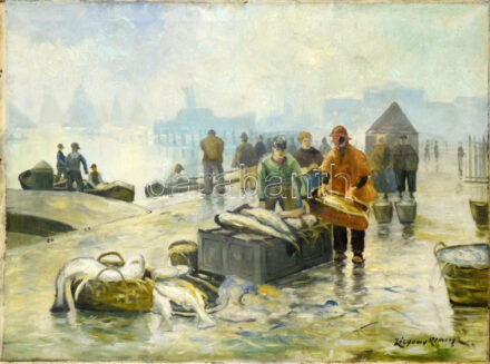 Zólyomi Remecz László (?-?), működött a XX. első felében:: Halpiac. Olaj, vászon. Jelezve jobbra lent. 60x80 cm / oil on canvas, signed,