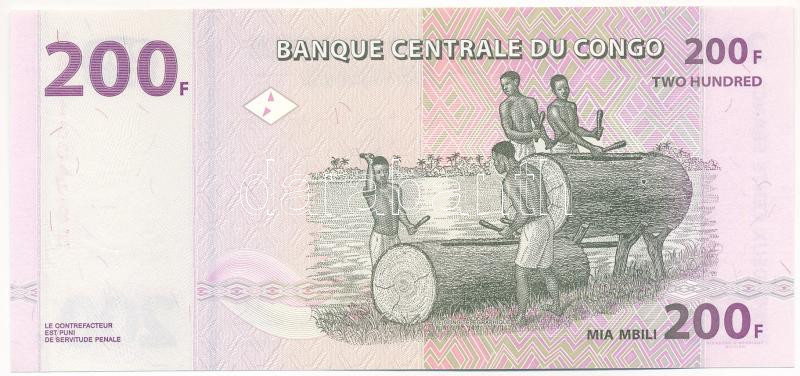 Kongó 2007. 200Fr T:I,I- Congo 2007. 200 Francs C:UNC,AU - Image 2