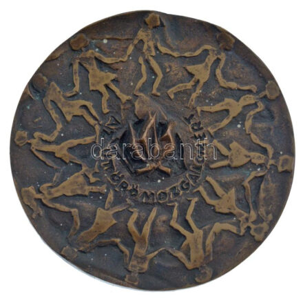 DN 'Az úttörőmozgalomért ' egyoldalas, öntött bronz emlékplakett (88mm) T:1-