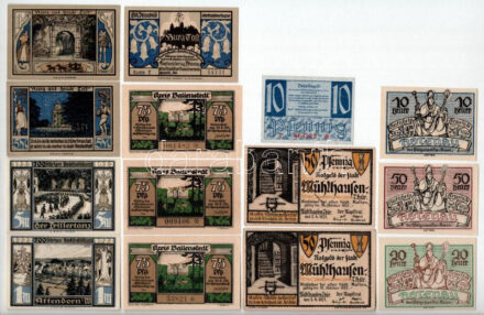 Németország, Ausztria ~1920. 14db-os papír szükségpénz-tétel 6 településről: Ballenstedt, Abtenau, Attendorn, Tübingen, Mühlhausen, Burg Tost T:I-III Germany, Austria ~1920. 14pcs necessity money / notgeld lot from Austria and Germany,