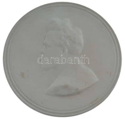 DN 'Balra néző férfi portré' Herend porcelán emlékérem (128mm) T:1- kis gyári mázhiba