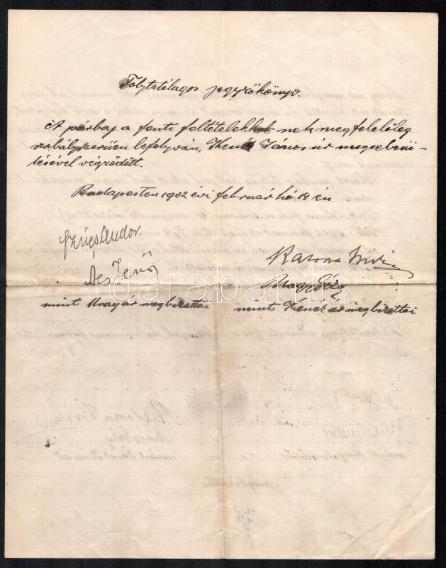 1902 Bp., Jegyzőkönyv becsületbeli párbajról - Image 3