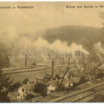 1911 Anina, Stájerlakanina, Steierdorf; Vasöntöde, iparvasút, vasgyár. Kaden József kiadása 9587. / iron works, factory, industrial railway, foundry (EK)