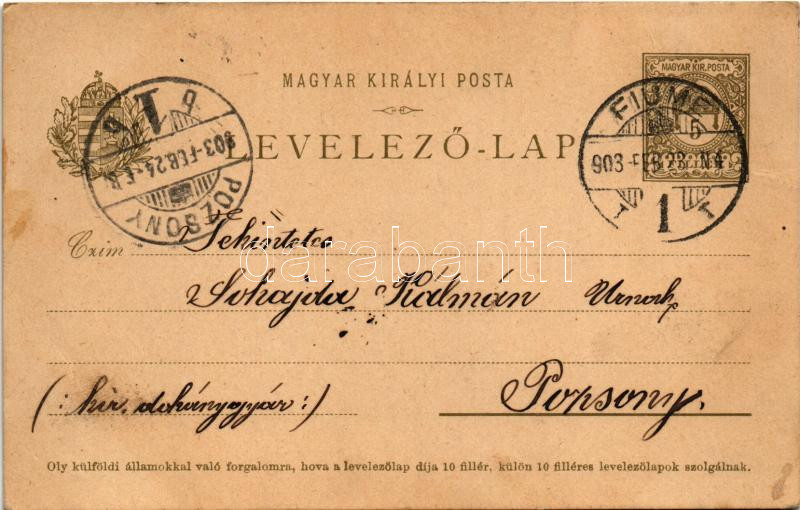 1903 Fiume, Rijeka; színház / theatre. Soh photo - Image 2