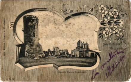 1906 Targoviste, Ruinile Curtea Domneasca. Art Nouveau, floral (EM)