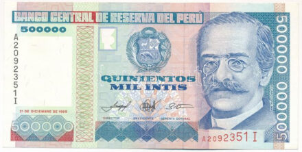 Peru 1989. 500.000I T:I- Peru 1989. 500.000 Intis C:AU