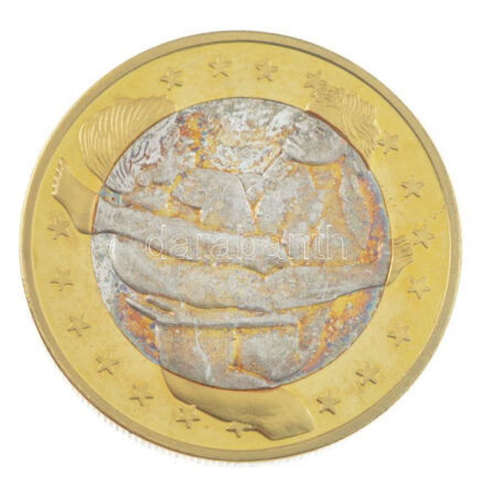DN '6 Sex Euros' erotikus bimetál zseton T:1- (eredetileg PP) fo., patina