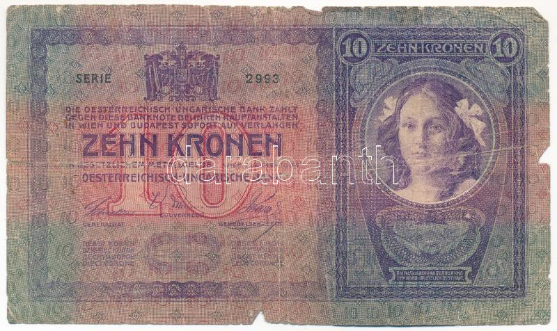 1904. 10K fekete 'Romania Timbru Special' felülbélyegzéssel T:III- szakadás, anyaghiány Adamo K10Be - Image 2