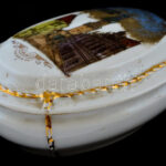 Zsolnay porcelán 'Soproni emlék', matricás, jelzett, kis kopásnyomokkal, 10×7×4 cm - Image 2