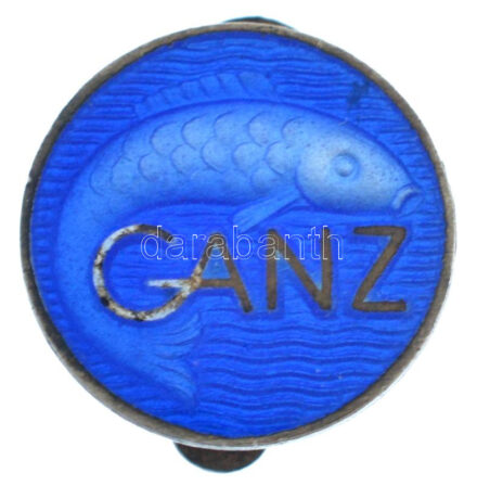 ~1930-1940. 'Ganz' halat ábrázoló (Márna?) zománcozott gomblyukjelvény (17mm) T:1-