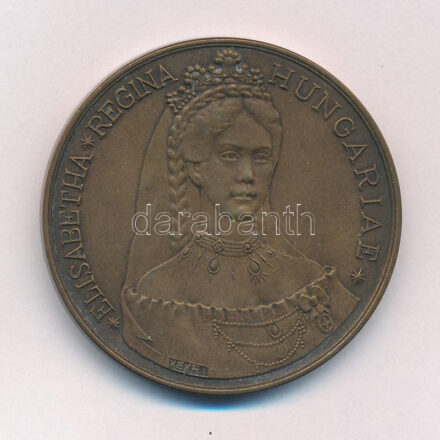 Kelemen Kristóf (1922-2001) 1987. 'MÉE / Erzsébet királyné születésének emlékére' bronz emlékérem (42,5mm) T:1- Adamo BP22