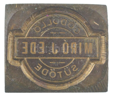 'Gödöllő Miró J. Ede Sütöde' bronz ütőminta (32x36mm) T:1-