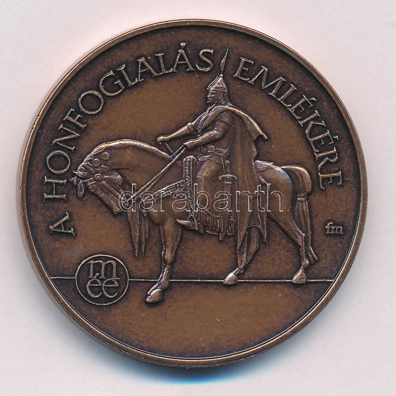 Fritz Mihály (1947-) 1996. 'A honfoglalás emlékére I. - MÉE' kétoldalas bronz emlékérem (42,5mm) T:1,1- Adamo BP43