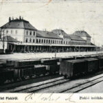 1903 Piski, Simeria; pályaudvar, indóház, vasútállomás. Főző József kiadása / railway station (fa)