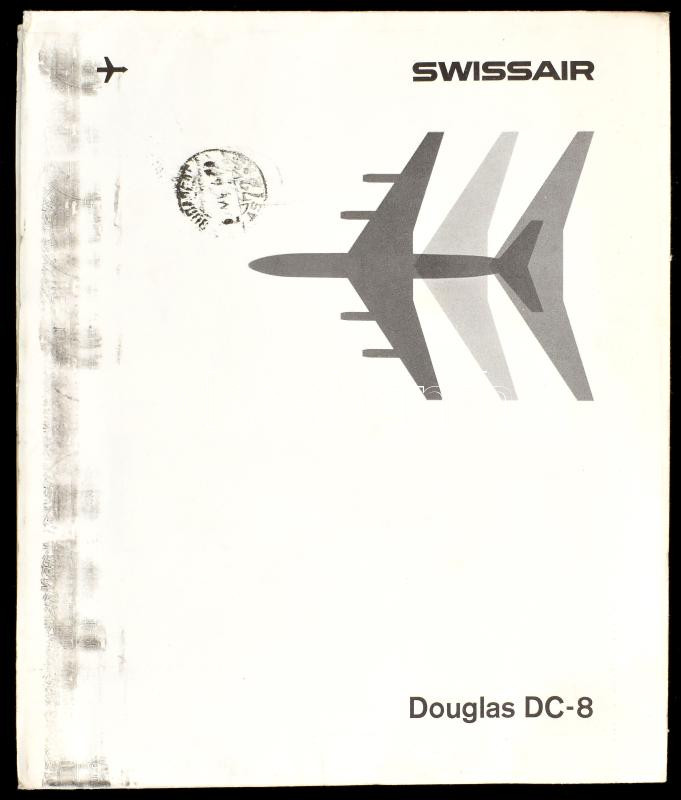 1960 Swissair Douglas DC-8 utasszállító repülőgép képes ismertető kiadványa, kihajtható, német nyelvű, levélként feladva - Image 3