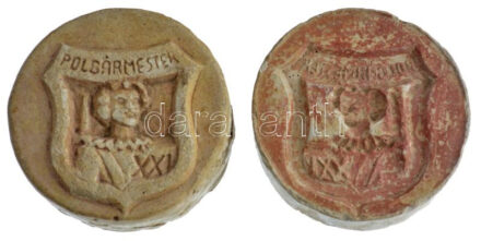 DN 'Polgármester XXI' gipsz öntőforma és próbanyomat (90x50mm) jó állapotban