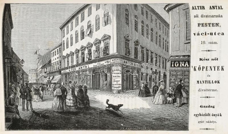 1857 A Divatcsarnok c. lap teljes évfolyama. 580p. Korabeli félvászon kötésben, jó állapotban - Image 3
