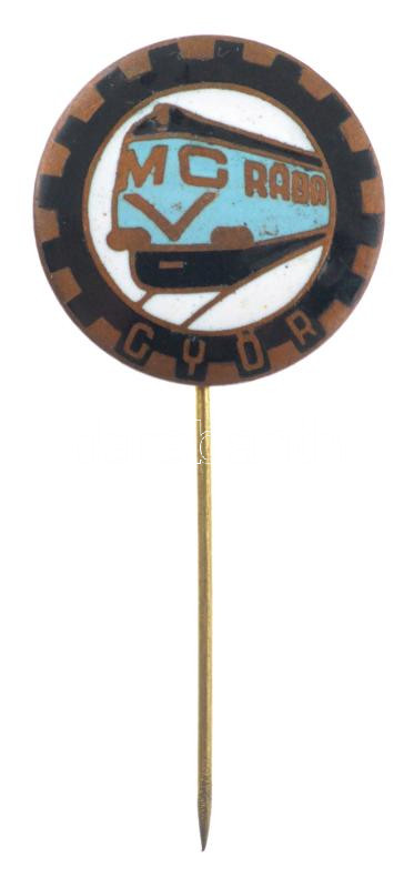 ~1960. 'MVG (Magyar Vagon- és Gépgyár) Rába - Győr' zománcozott tombak jelvény (19mm) T:1