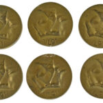 ~1990. 'Louis Braille 1809-1852' kétoldalas bronz emlékérem (6x) (35mm) T:1- ~1990. 'Louis Braille 1809-1852' two-sided bronze commemorative medallion (6x) (35mm) C:AU