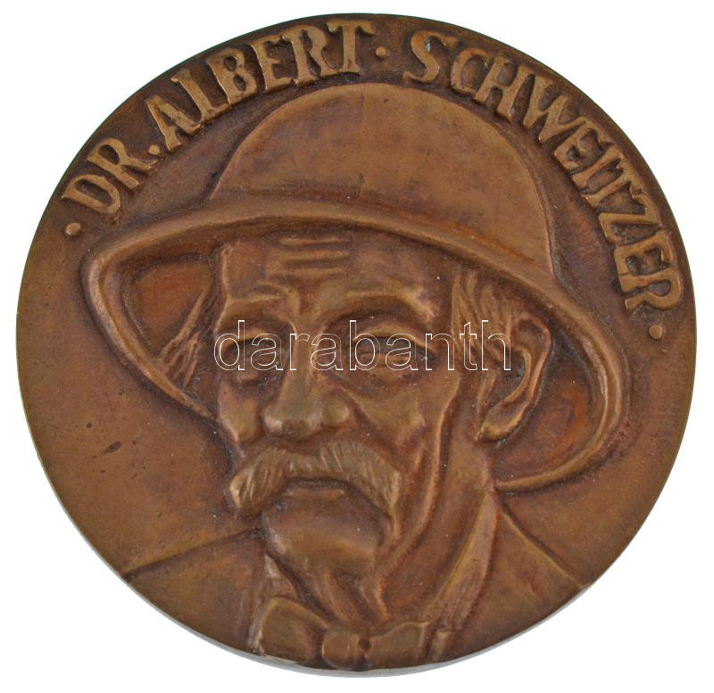 Ócsai Károly (1938-2011) DN 'Dr. Albert Schweitzer / Lambaréné 1913-1988' kétoldalas, öntött bronz emlékérem (80mm) T:1-