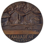 Ócsai Károly (1938-2011) DN 'Dr. Albert Schweitzer / Lambaréné 1913-1988' kétoldalas, öntött bronz emlékérem (80mm) T:1- - Image 2