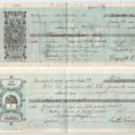 Budapest 1925-1929. 2db kitöltött váltó 2P-ről és 5000K-ról, bélyegzésekkel, lyukasztva T:III beszakadás