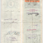 Budapest 1925-1929. 2db kitöltött váltó 2P-ről és 5000K-ról, bélyegzésekkel, lyukasztva T:III beszakadás - Image 2