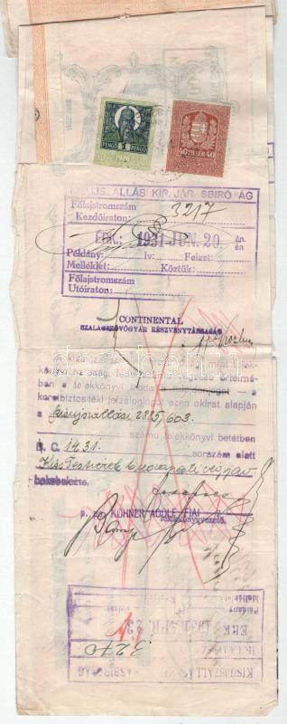Budapest 1930. 10 darab 10f és 20f névértékű kitöltött váltó T:III szakadások - Image 4