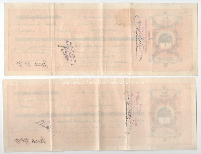 Budapest 1930. 9 darab 10f és 20f névértékű kitöltött váltó T:II kis szakadások - Image 4