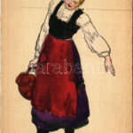 Siklód, Siclod; Székely leány / Transylvanian folklore art postcard. Orbis Pictus Hungaricus. 11. s: Horváth Jenő (EK)