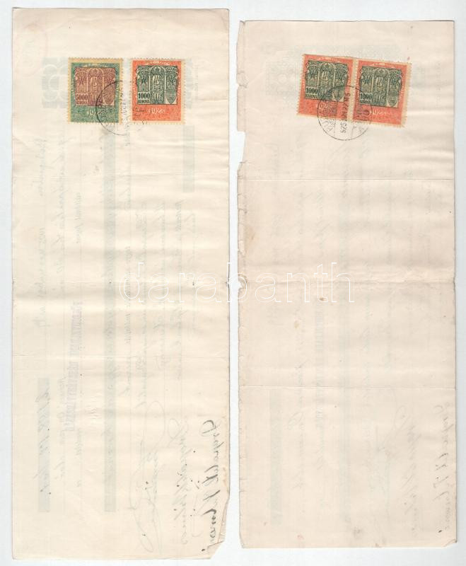 Budapest 1925-1926. 9 darab 'Földhitelbank Részvénytársaság' kitöltött váltó T:II,II- szakadások - Image 4