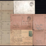 1941-1944 M. kir. VII. utász munkásszázad névsora, két részben, össz. 6 gépelt oldal + 9 db tábori posta levelezőlap (5 megírt, 4 kitöltetlen) - Image 4