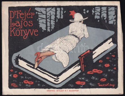 Ruszkay jelzéssel: Ex libris Dr. Fejér Lajos. Bp., Grafikai Intézet Rt. nyomása. Kis lapszéli szakadással, 8,5x11 cm