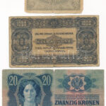 1913. 20K felülbélyegzés nélkül + 1920. 20f + 1923. 1000K T:III- - Image 2