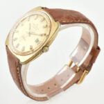 Helvetia 25 köves mechanikus férfi karóra, dátumkijelzős, kis kopásokkal, Seiko bőrszíjjal, működik, d: 34 mm - Image 2