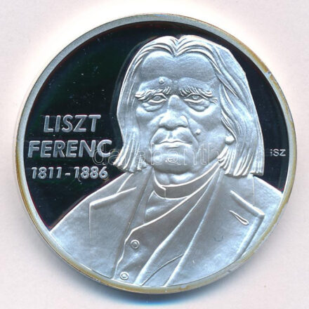 ifj. Szlávics László (1959-) 2011. 'Nagy Magyarok / Liszt Ferenc 1811-1886' ezüstözött Cu emlékérem kapszulában (40mm) T:PP patina