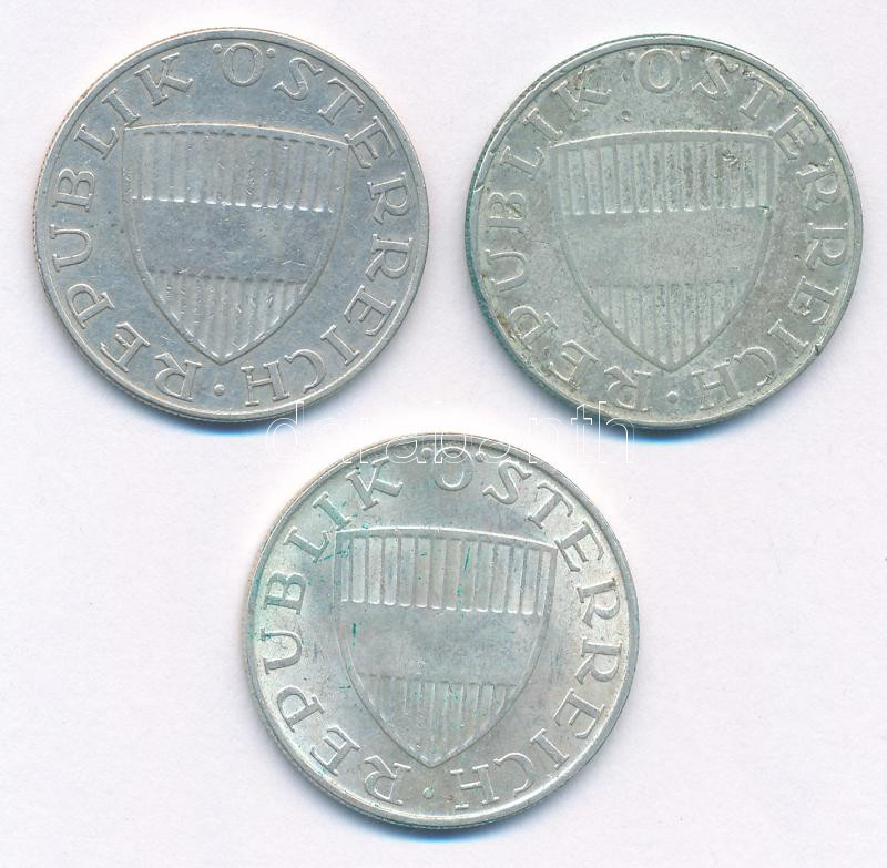 Ausztria 1957-1972. 10Sch Ag (3xklf) T:1-,2-,3 patina Austria 1957-1972. 10 Schilling Ag (3xdiff) C:AU,XF,F patina Krause KM#2882 - Image 2