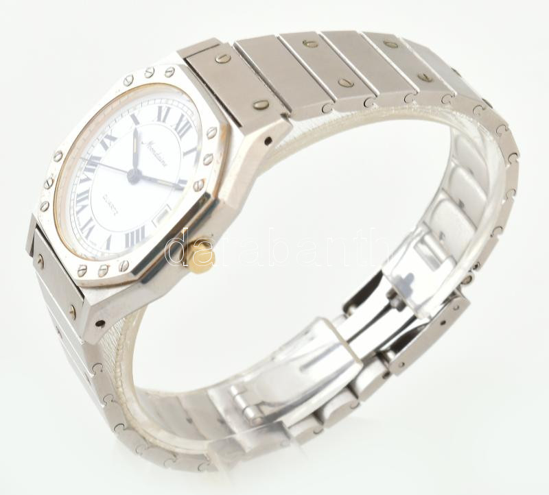 Mondaine quartz karóra, fém szíjjal, működik, szép állapot, d: 30 mm - Image 2