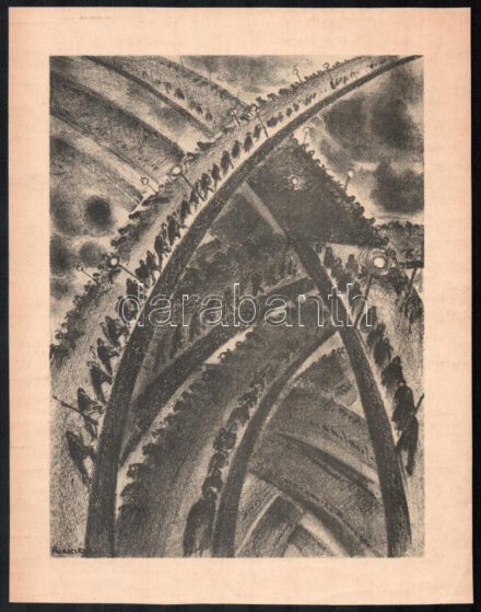 Ruzicskay György (1896-1993): Illusztráció a Szerelemkeresőből. Algráfia, papír, jelzett az algrafián, 24,5×18 cm