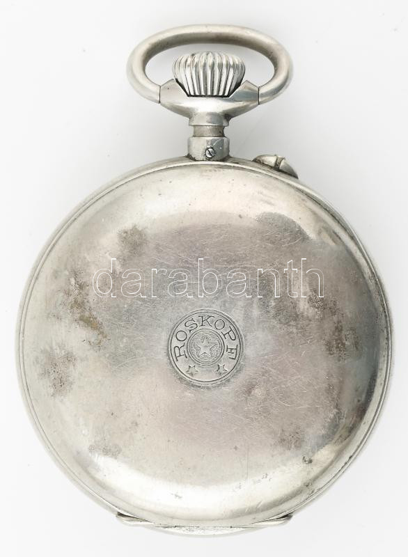 Roskopf zsebóra, mechanikus szerkezettel, számlapon kis hajszálrepedés, d: 50 mm - Image 2