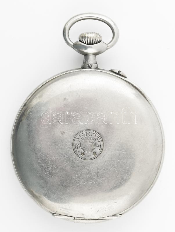 Roskopf zsebóra, mechanikus szerkezettel, számlapon kis hajszálrepedés, sérülés, d: 50 mm - Image 2