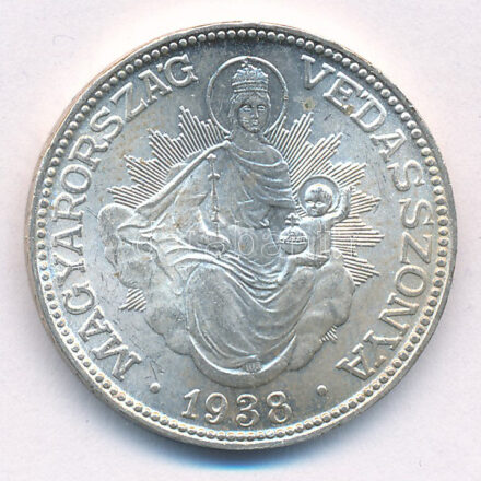 1938. 2P Ag 'Madonna' T:1,1- patina Adamo P7