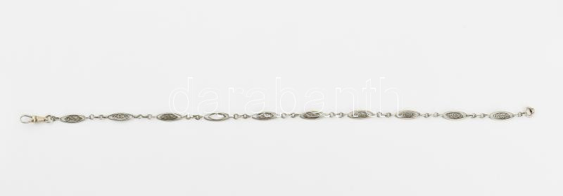 Ezüst (Ag) óralánc, jelzett, h: 37 cm, nettó: 8,5g