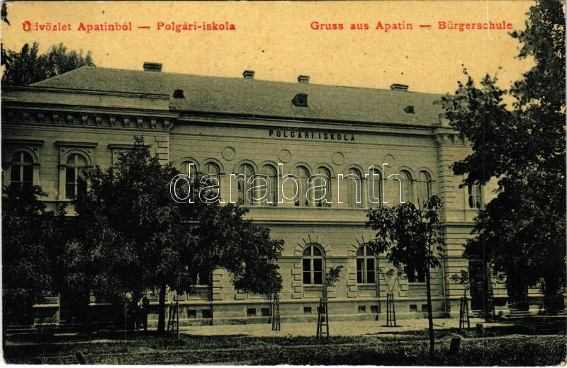 Apatin, Polgári iskola. W.L. 1960. / Bürgerschule / school (EK)